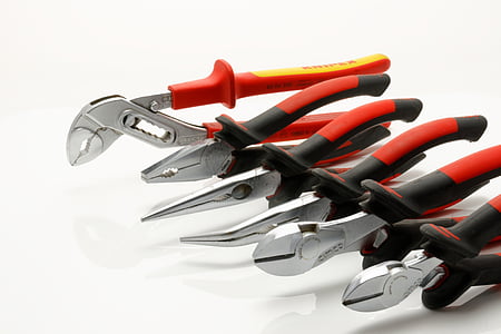 pliers, tool, diagonal cutting pliers, needle-nose pliers, water pump pliers, pipe wrench, metal