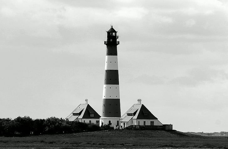 Lighthouse, Westerhever, Nordsøen, Nordfrisland, kyst, signal, Mecklenburg