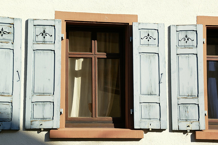 vinduet, mühltalstrasse, Handschuhsheim, Heidelberg, skodder, huset, hjem