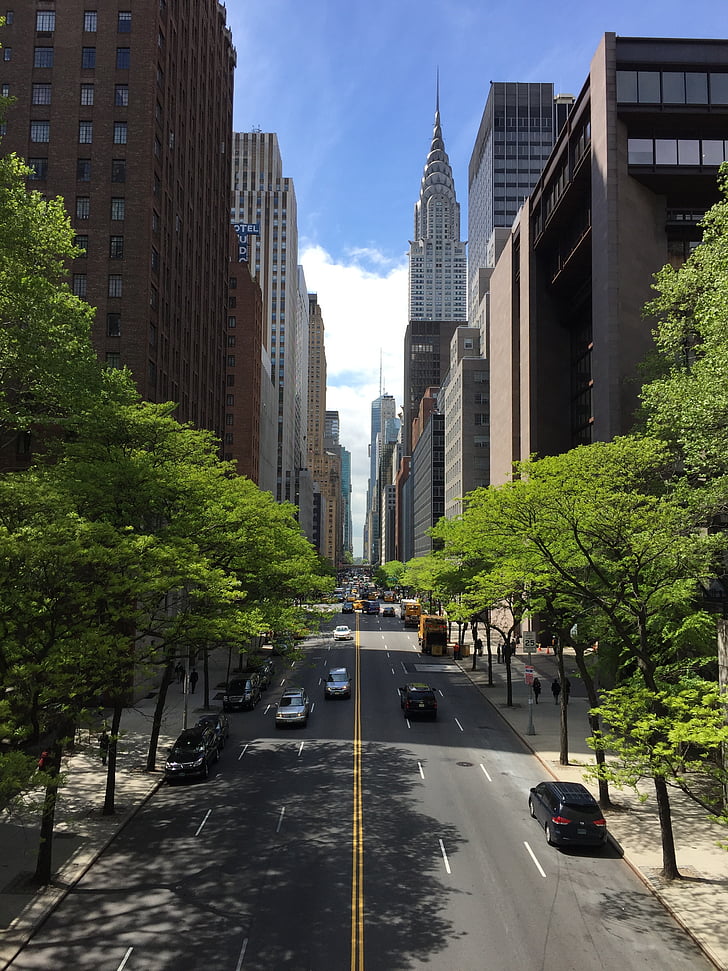 NewYork, Manhattan, vert, New york city, é.-u., Manhattan - New York City, gratte-ciel