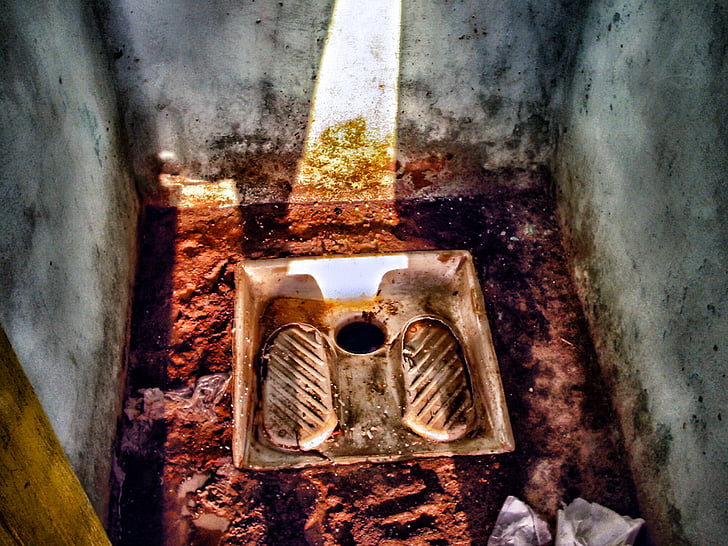 vaso sanitário, WC, Loo, buraco, sujo, Tunísia, a República da Tunísia