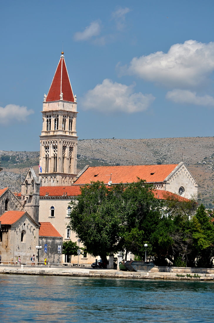 Riva, Nhà thờ, bờ sông, Trogir, Croatia, UNESCO, Châu Âu