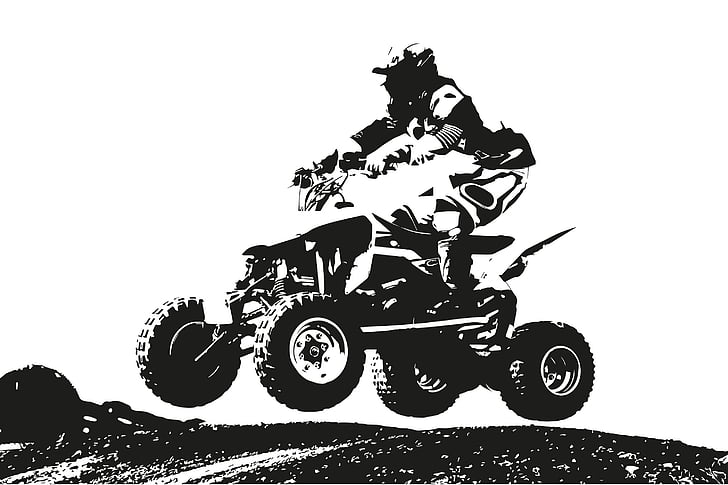 Šport, Dirtbike, motocykel, Motorsport, závodné, čierna a biela, Akcia