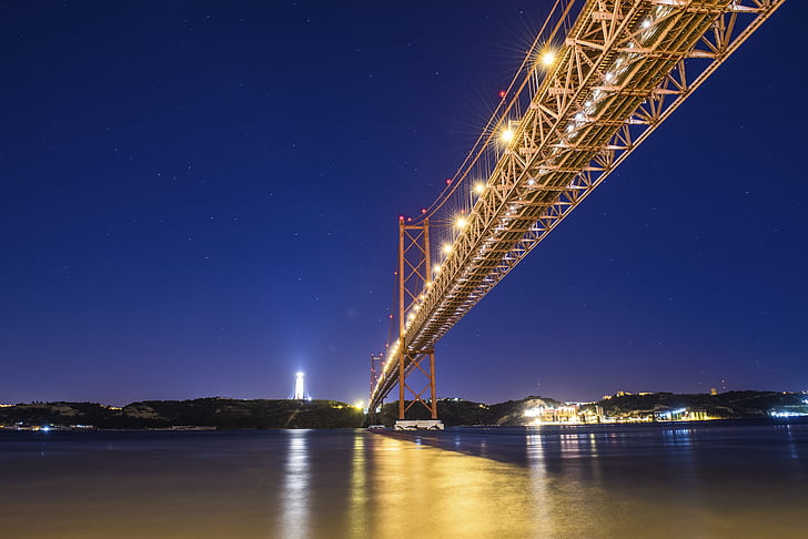 abril, puente, Tejo, Lisboa, Portugal, Puente de la suspensión, Puerto