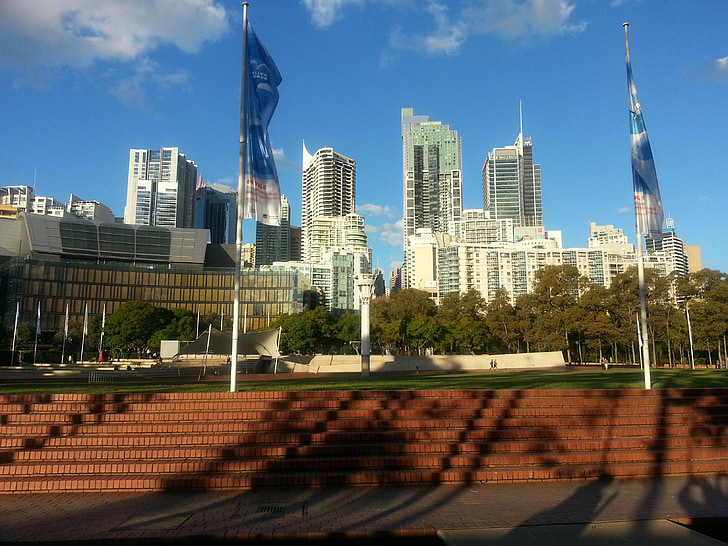 stad, skyline, Sydney, wolkenkrabber, centrum, gebouw