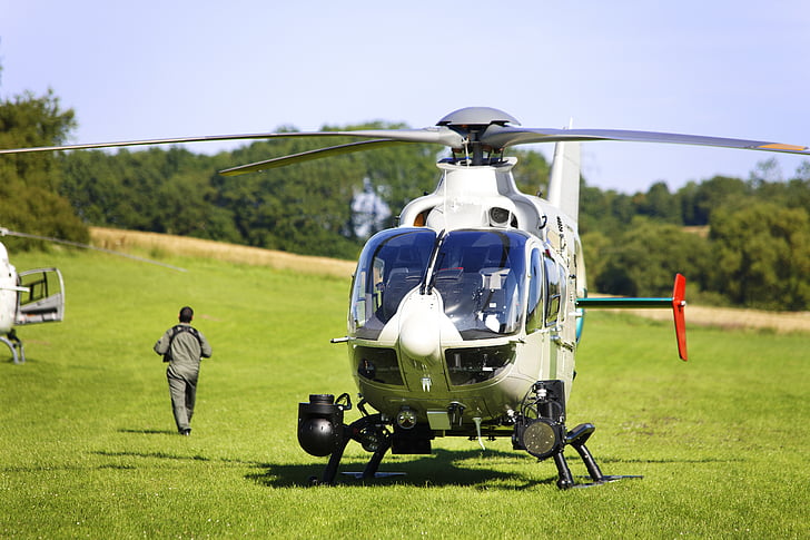 helikopter, piloot, politie, wit, Rotor, vlucht, Flying machine