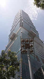 Taiwan, 101, Skyline, Taipei, Urban, stadsbild, Downtown