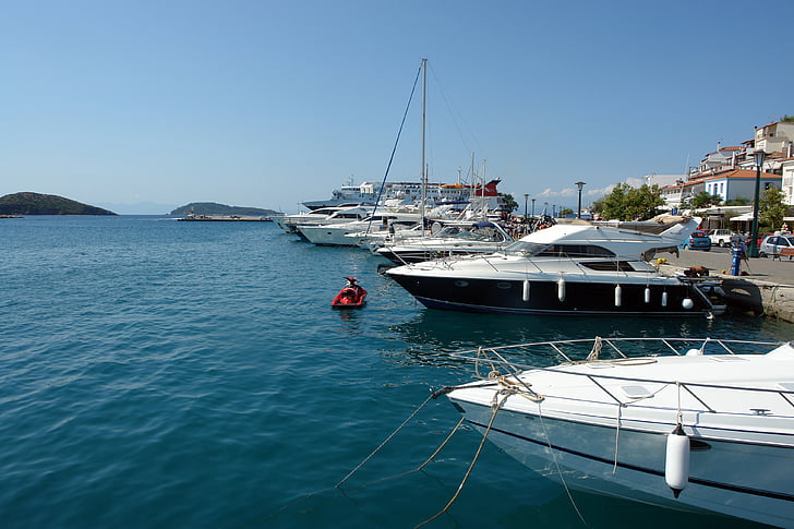Yacht, Marina, sommer, rejse, luksus, havet, båd