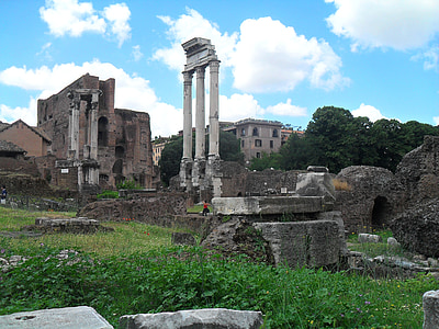 Римский форум, Рим, Италия, Римский театр, исторический ориентир, Архитектура, небо