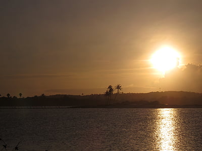 solnedgång, Sol, Eventide, landskap, Horisont, Brasilien, sommar