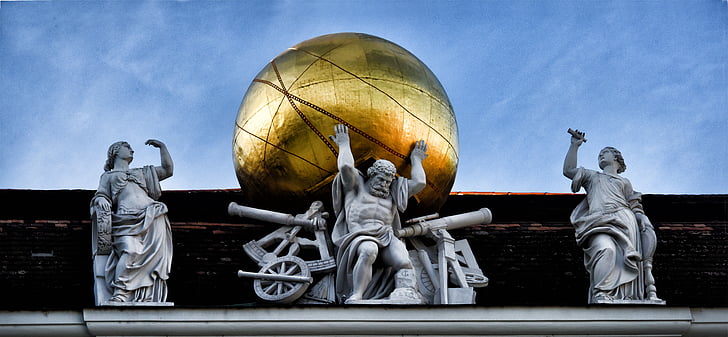 Atlas, Vienne, Autriche, sculpture, Hofburg, architecture, statue de