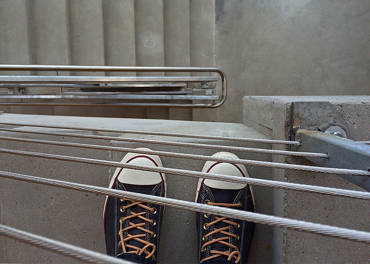 converse, chucks, sneakers, stairwell, steel