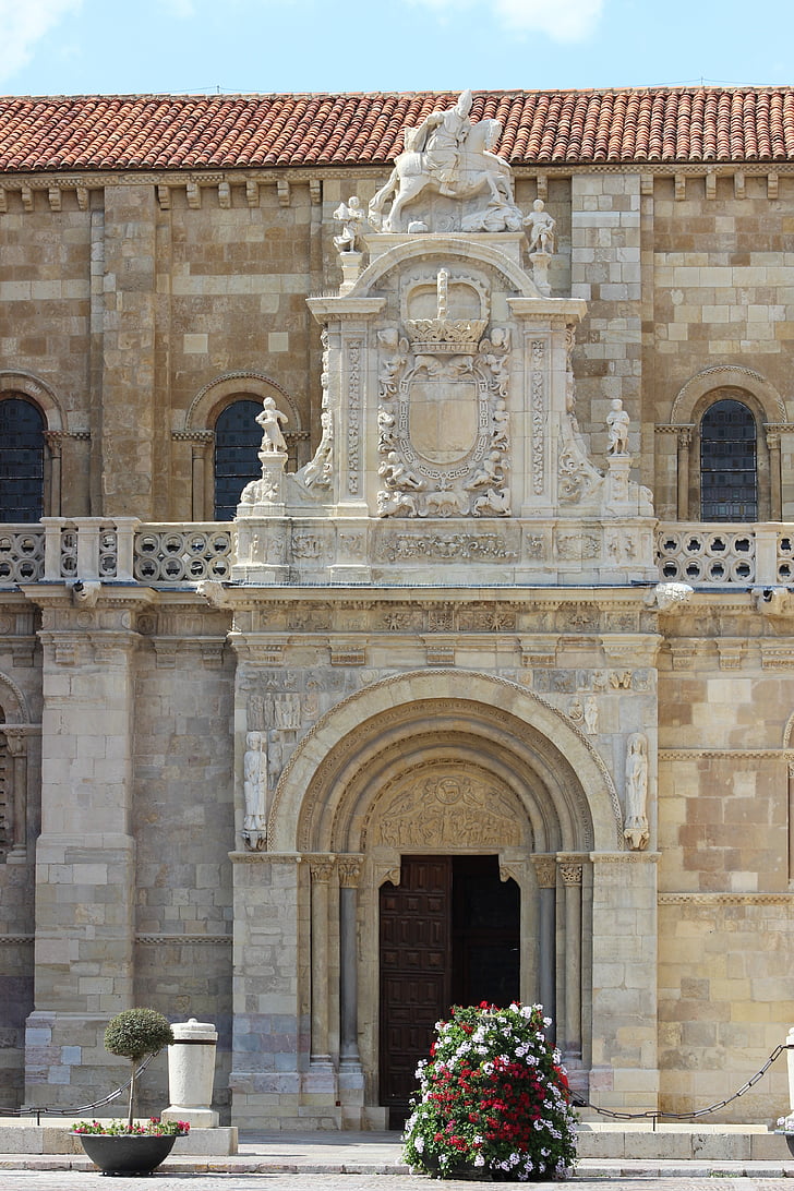 leon, san isidoro, monument, door, architecture, romanesque, facade