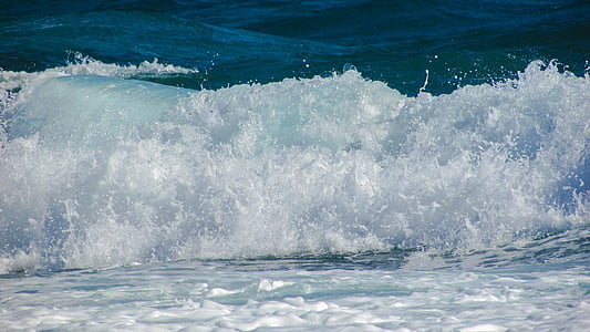 onda, quebrando, mar, praia, natureza, pulverizador, espuma