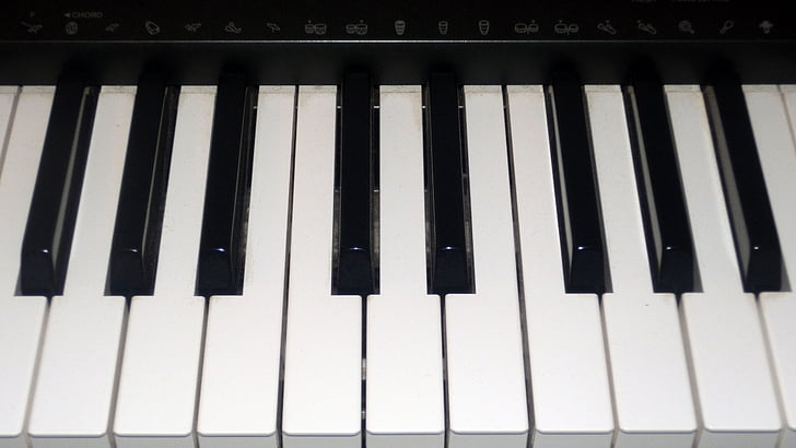 klávesnica, kľúče, elektronika, piano