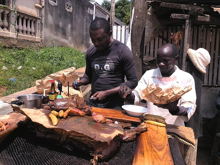 kjøkken, kjøtt, Kamerun, bra