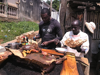 konyha, hús, Kamerun, jó