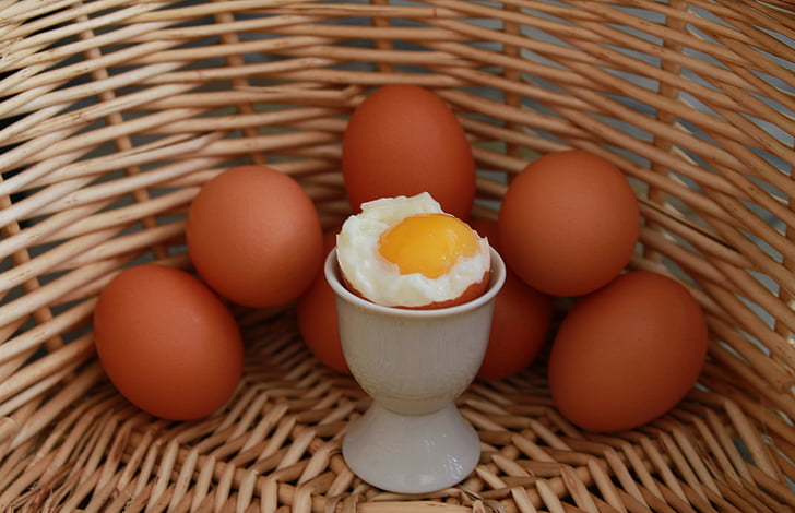 eggs, egg, basket, soft boiled egg, boiled egg, egg yolk, egg white