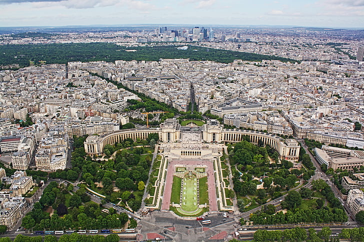 Pariz, Francuska, Eiffel, arhitektura, Povijest, izgrađena struktura, Visoki kut pogled