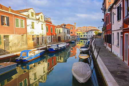 murano, venice, painted house, colorful, italy, color, waterway