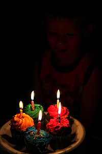 cupcake, food, celebration, birthday, party, children, fire