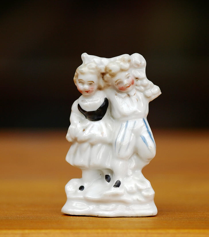 figurine en porcelaine, Figure, porcelaine, antique, couple