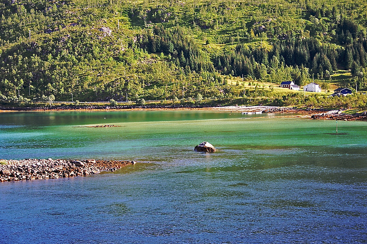 Norwegia, fiord, wody, Natura, krajobraz, spokojny spokój, romans