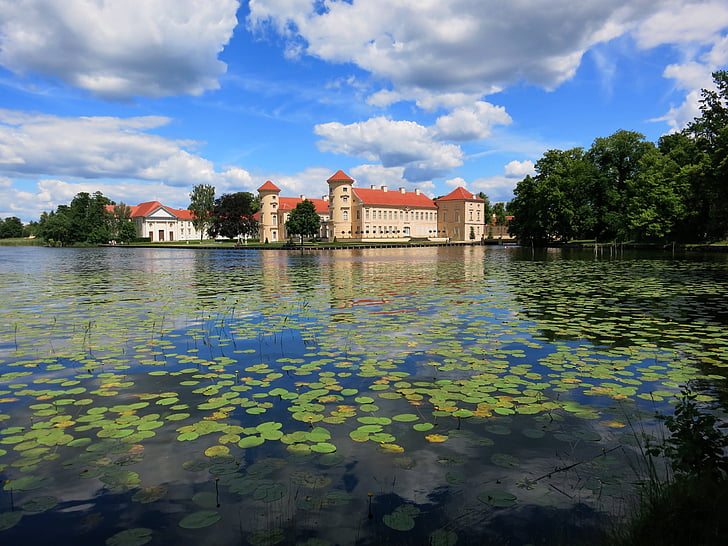 Castelo de Rheinsberg, Castelo, Rheinsberg, Tucholsky, Mecklenburg, água, Lagoa