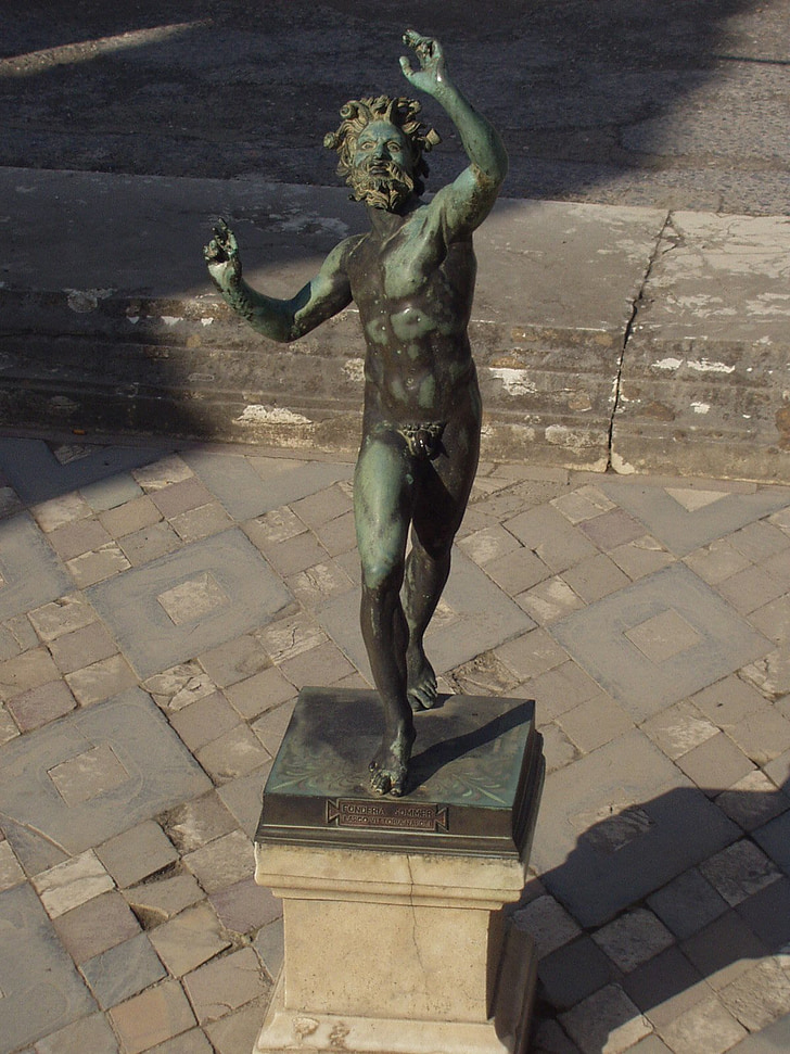 estàtua, coure, vell, Pompeia, Nàpols, Itàlia