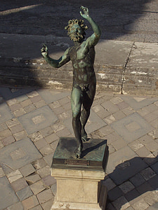 szobor, réz, régi, Pompei, Nápoly, Olaszország