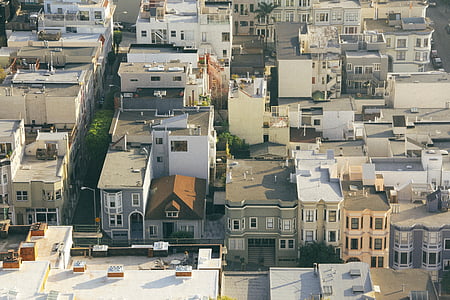 urban, houses, apartments, aerial view, homes, architecture, cityscape