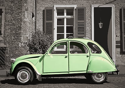 samochód, Citroen, Francja, Vintage, pojazd, Automatycznie, transportu