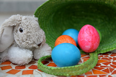 Великден Бъни, Великден, яйце, цветни, Великденски яйца, цвят, боя