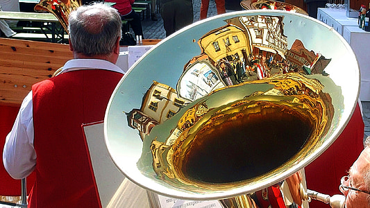 tuba, espejado, festival folklórico, instrumento musical, instrumento de metal, regional, banda de música