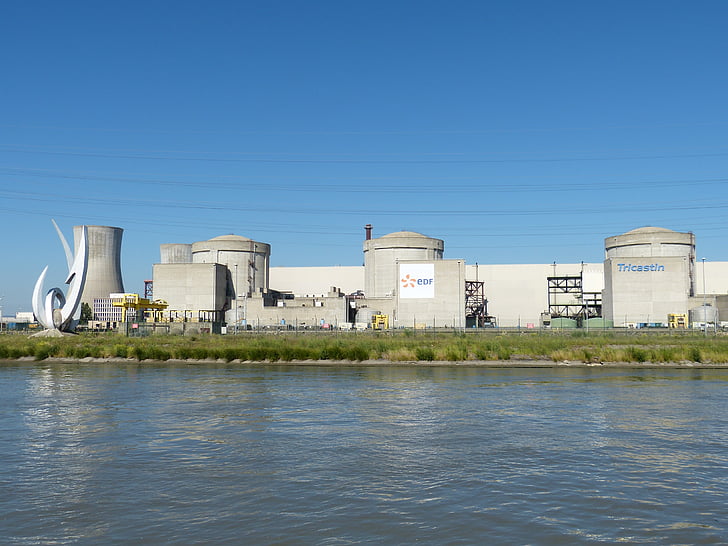 france, rhône, river, nuclear power plant, power plant, atomic energy, reactor