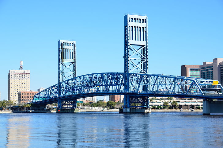 Jembatan biru, terkenal, tempat, Jacksonville, Florida, Pariwisata, Kota