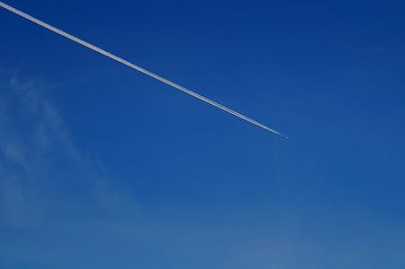lietadlá, lietať, vzduchu, oblaky, modrá obloha, modrá, let