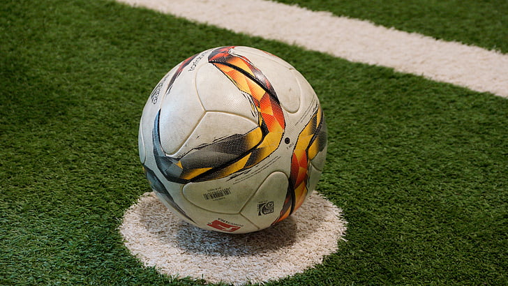 soccer, ball, football, sport, green, grass, kick