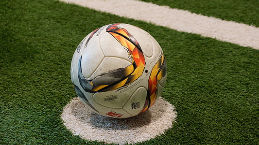 soccer, ball, football, sport, green, grass, kick
