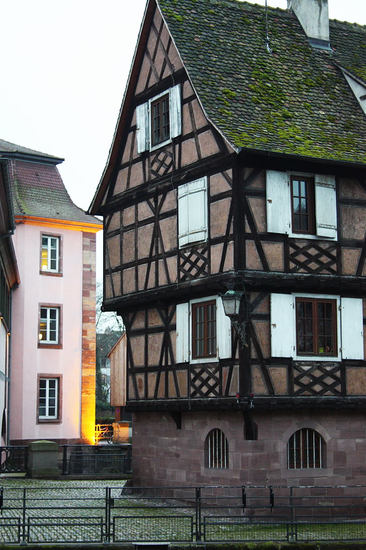 kancing, Alsace, Strasbourg, Warisan, fasad rumah