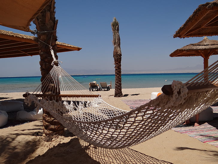beach, hammock, holiday