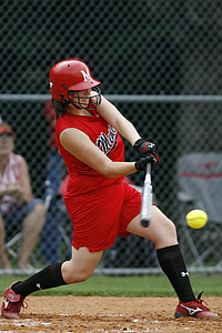 softball, player, game, competition, bat, play, athlete