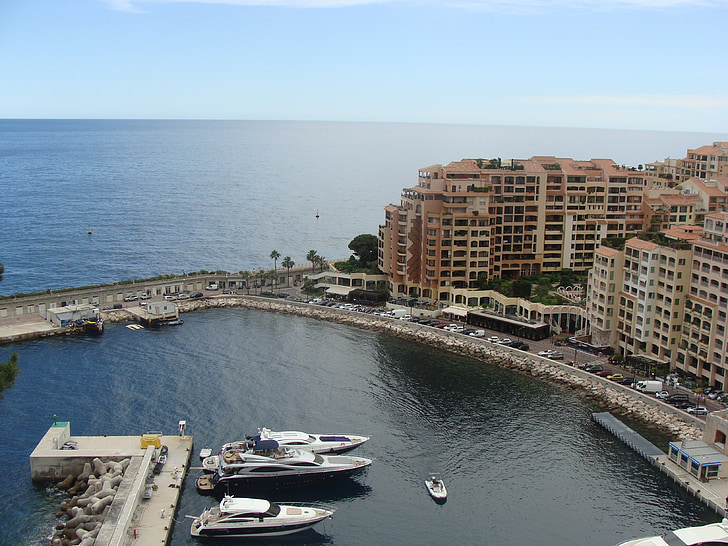 Puerto, Villa franch, Mónaco, Playa, agua, en Europa, hermosa playa