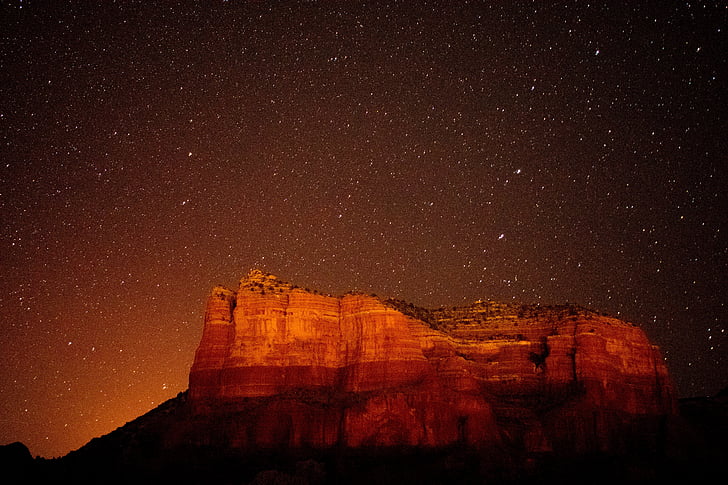 l'astronomia, canó, constel·lació, fosc, Alba, desert de, capvespre