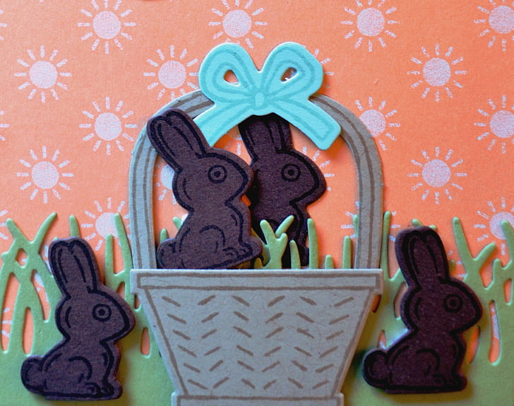 easter, bunny, chocolate, rabbit, holiday, stamp, cutout