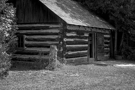 house, black and white, cottage, home, architecture, property, cabin