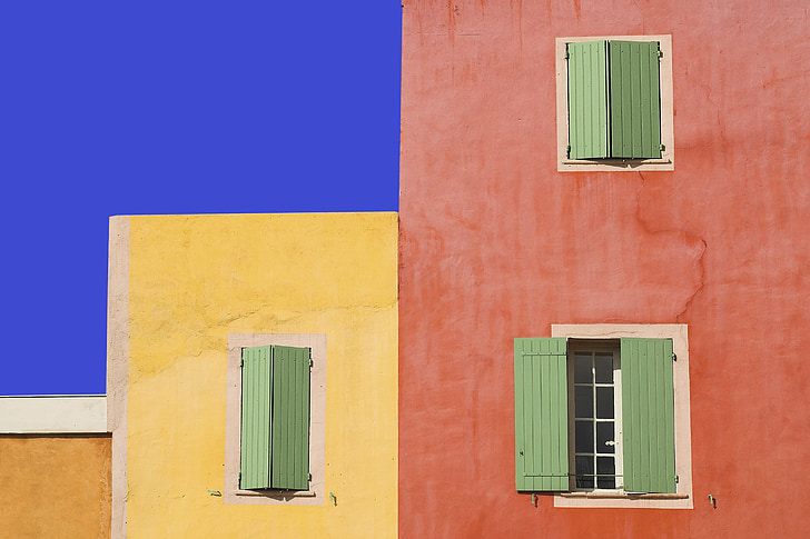 colors, façanes, França, Turisme, decoració, finestra, estructura