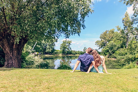 excursion, lake, lakeside, nature, waterfront, a couple of, young couple