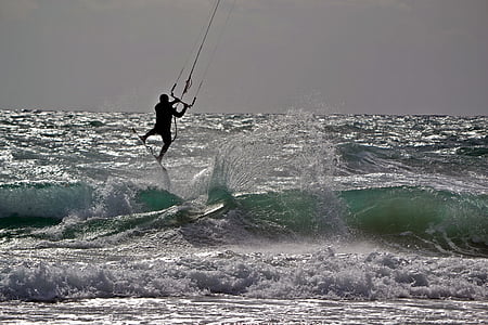 mediterranean, surf, kite surfing, kite surf, murcia, sea, beach