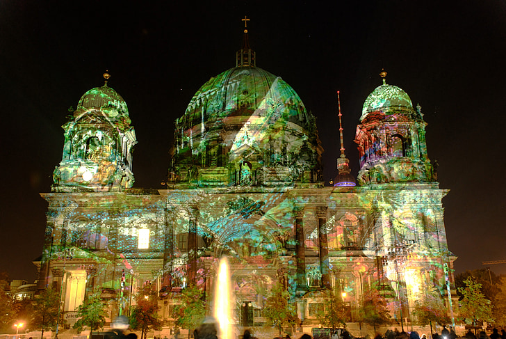 Berlynas, pastatas, naktį, istorija, Architektūra, Vokietija, orientyras